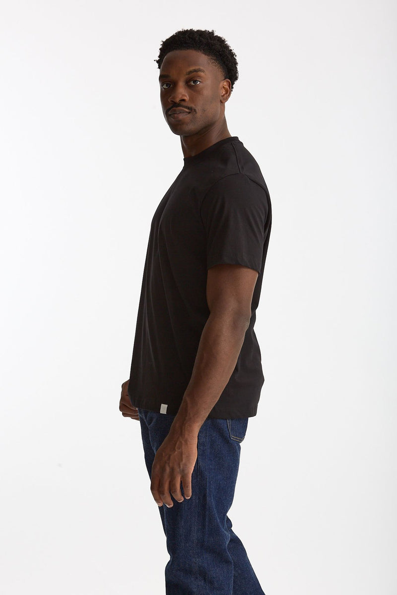T-shirt girocollo in cotone nero men Woc - 3