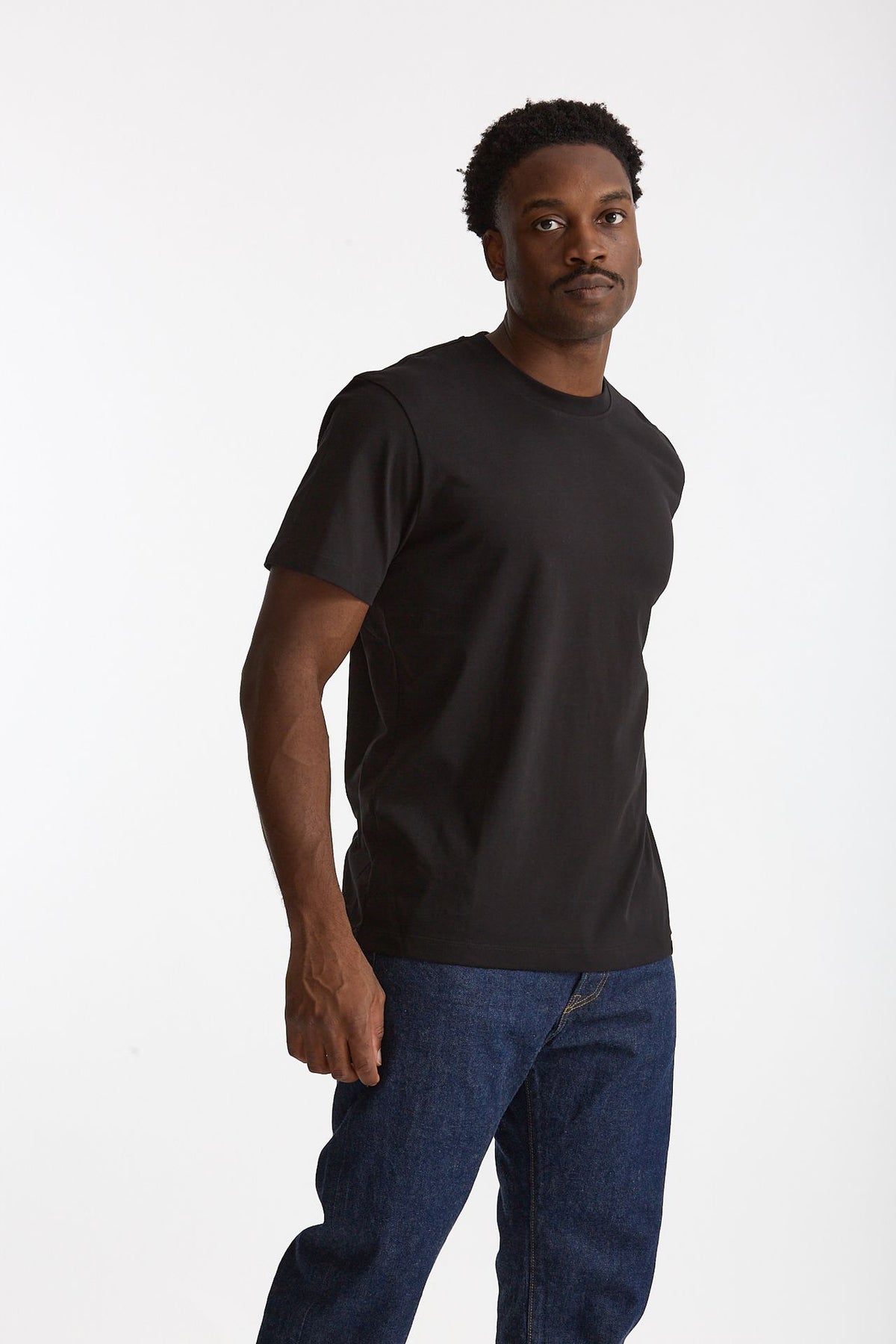 T-shirt girocollo in cotone nero men Woc - 1