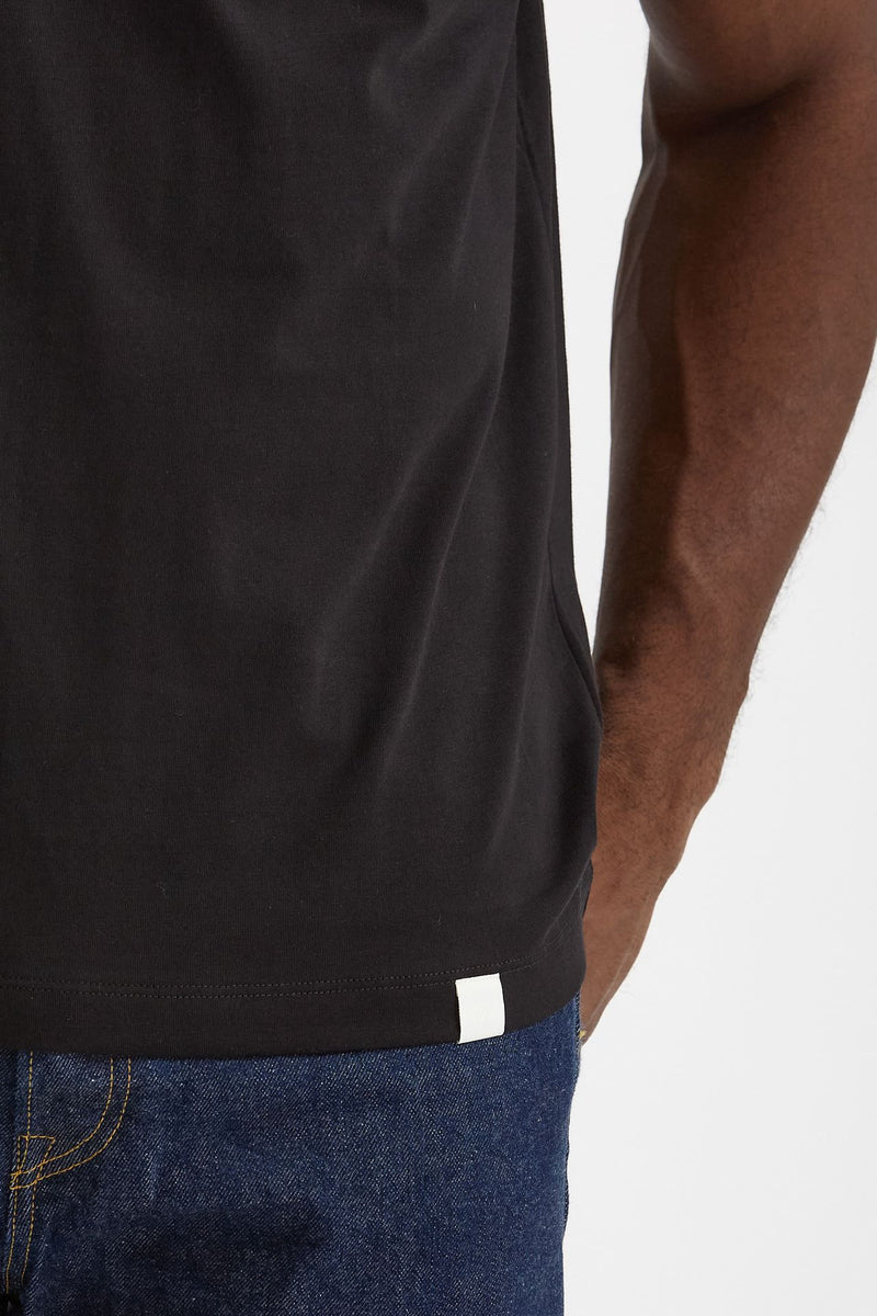 T-shirt girocollo in cotone nero men Woc - 5