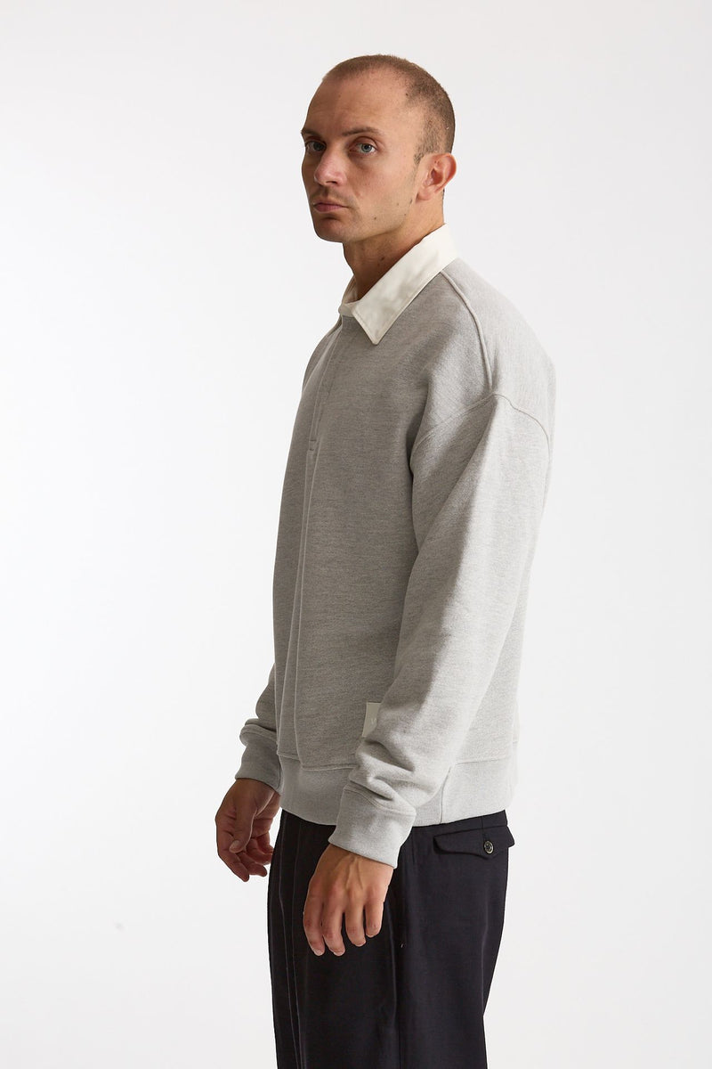 Felpa polo in cotone grigio men Woc - 2