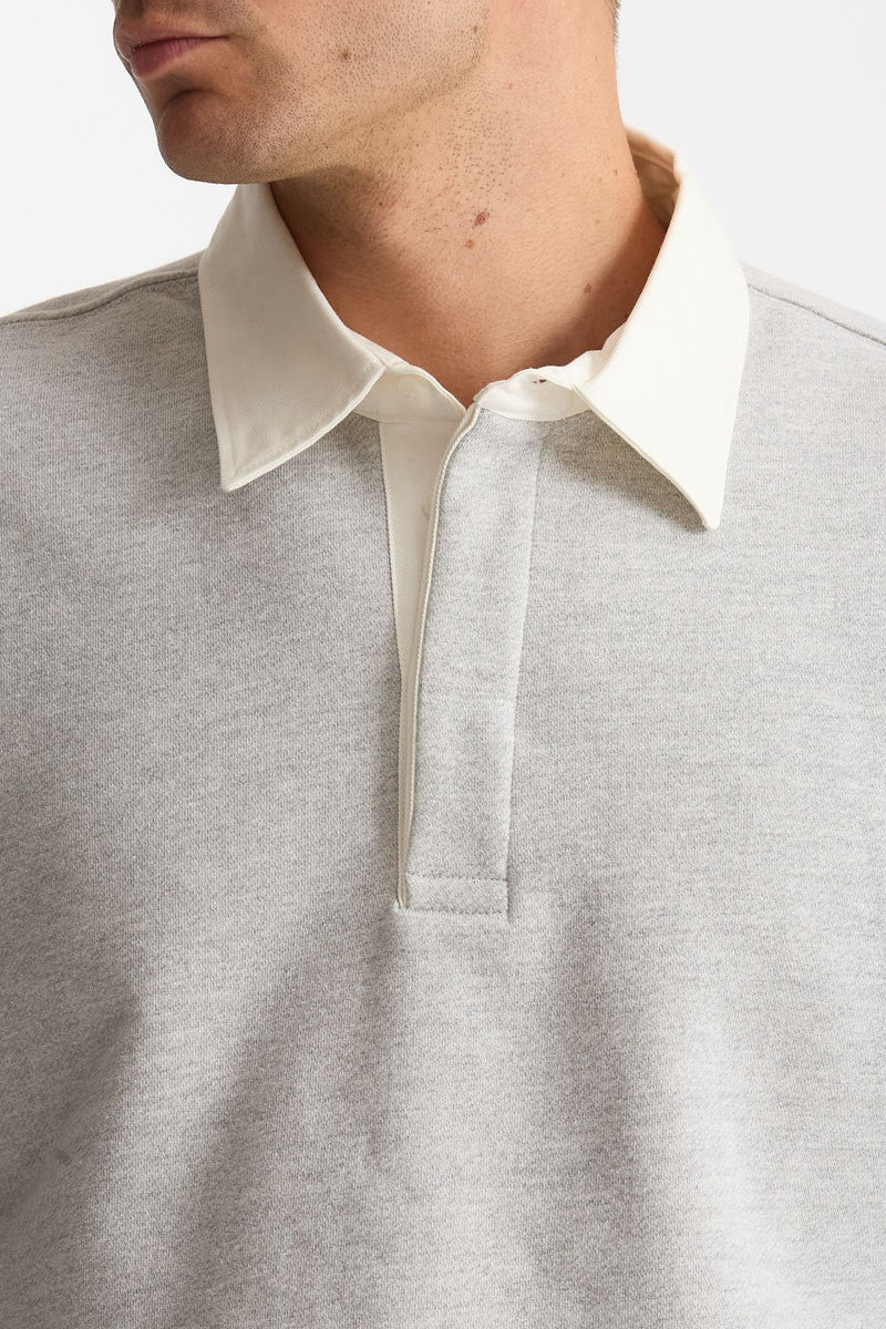 Felpa polo in cotone grigio men Woc - 5