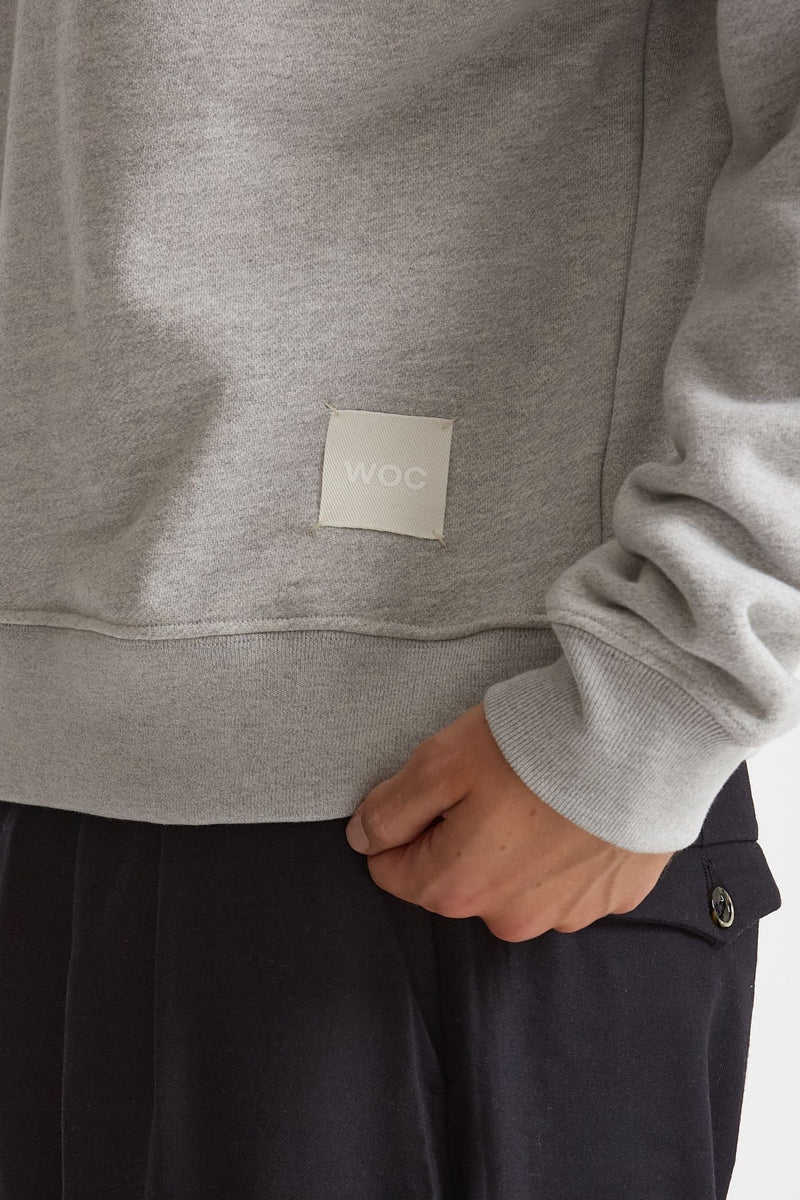 Felpa polo in cotone grigio men Woc - 6