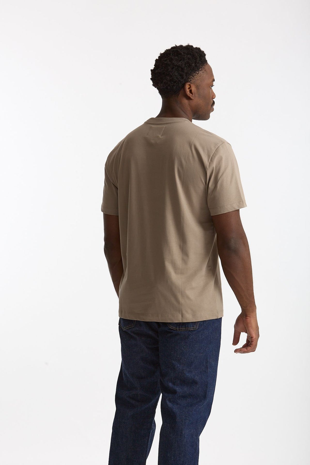 T-shirt girocollo in cotone tortora men Woc - 3
