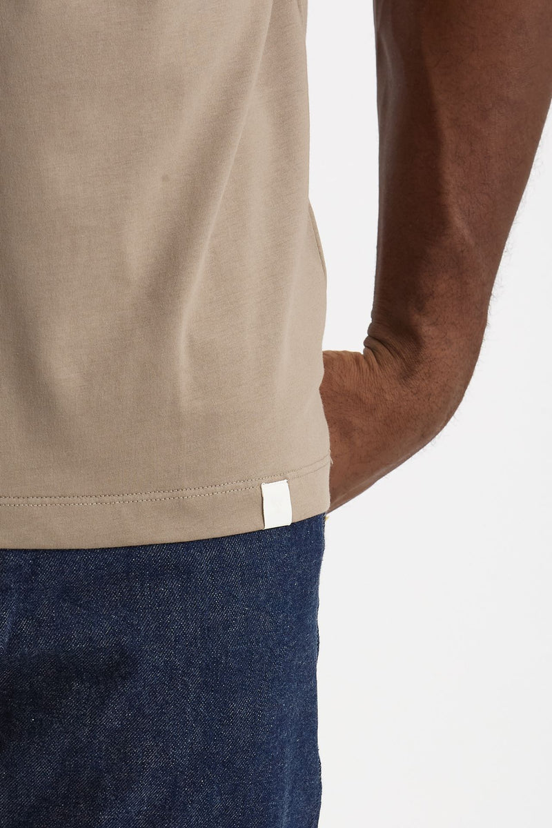 T-shirt girocollo in cotone tortora men Woc - 5