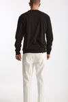 T-shirt manica lunga in cotone nero men Woc - 3
