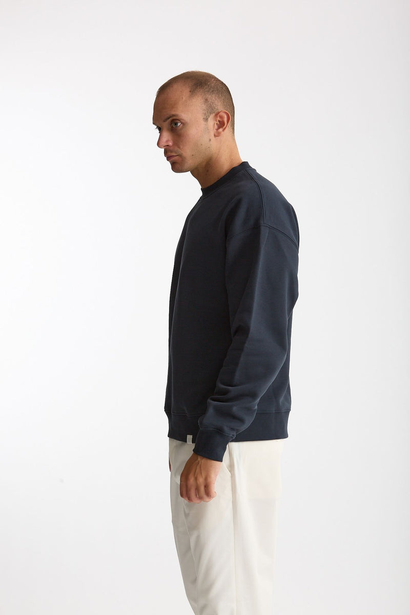 Felpa girocollo in cotone blu men Woc - 2