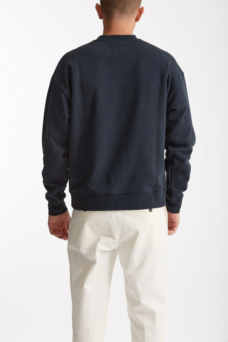 Felpa girocollo in cotone blu men Woc - 3