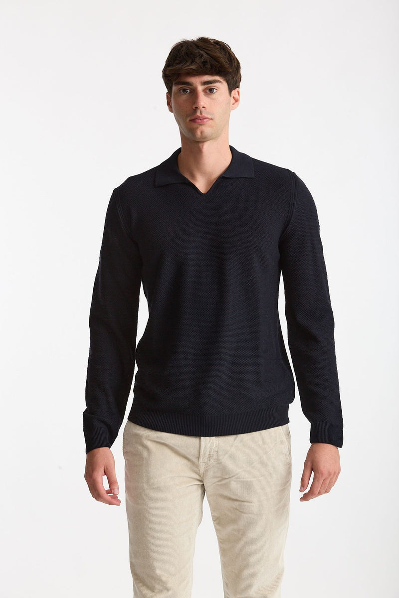 Maglia polo in lana blu men Zanone - 1