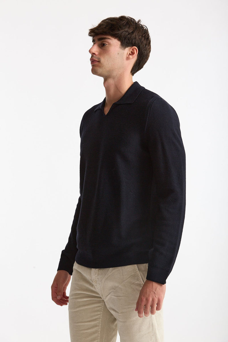 Maglia polo in lana blu men Zanone - 2