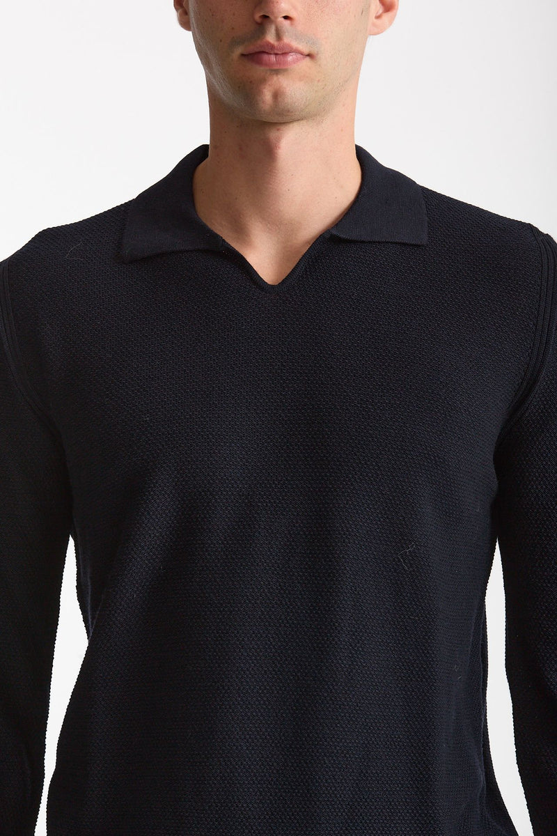 Maglia polo in lana blu men Zanone - 5