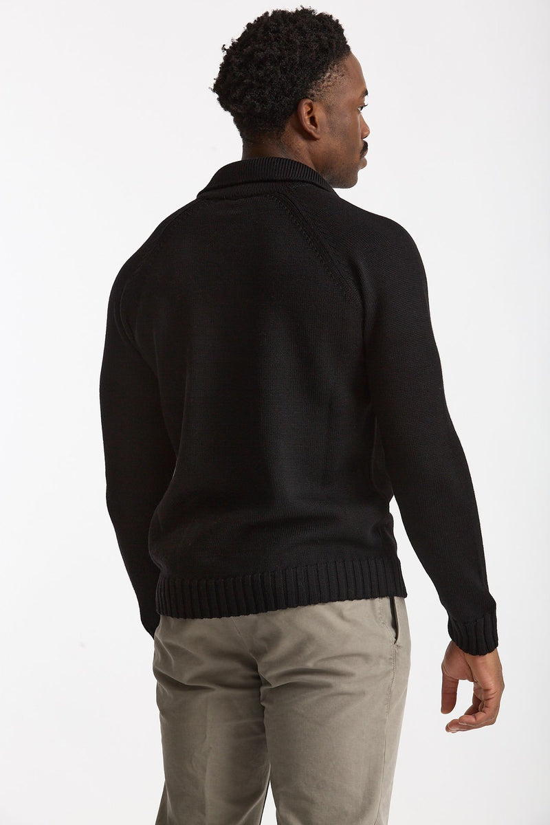 Maglia polo in lana nero men Zanone - 4