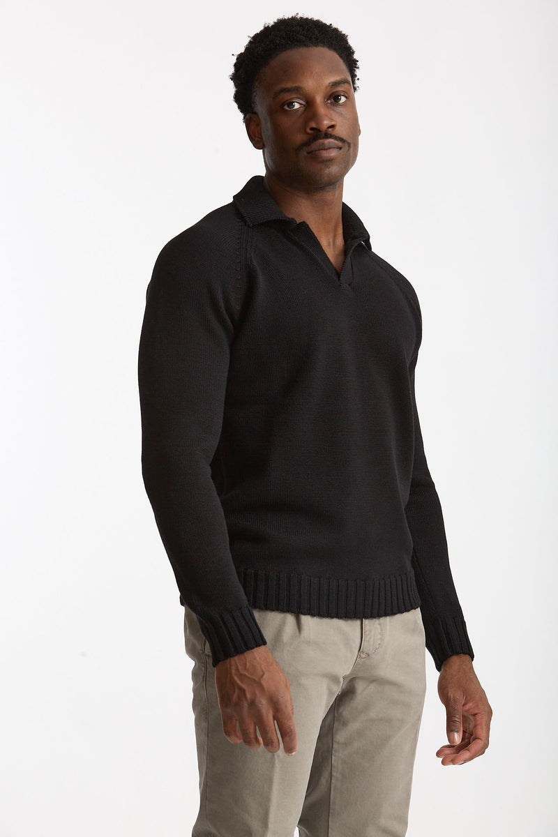 Maglia polo in lana nero men Zanone - 1
