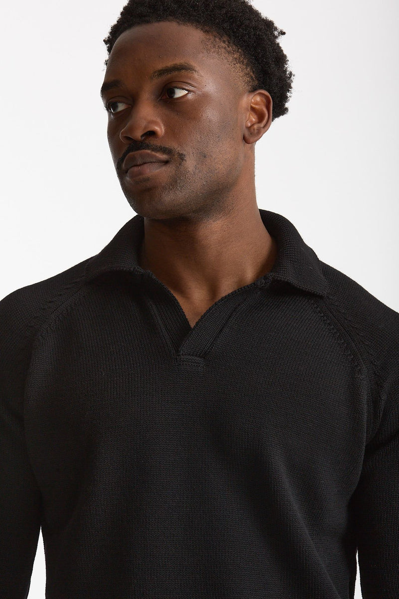 Maglia polo in lana nero men Zanone - 5
