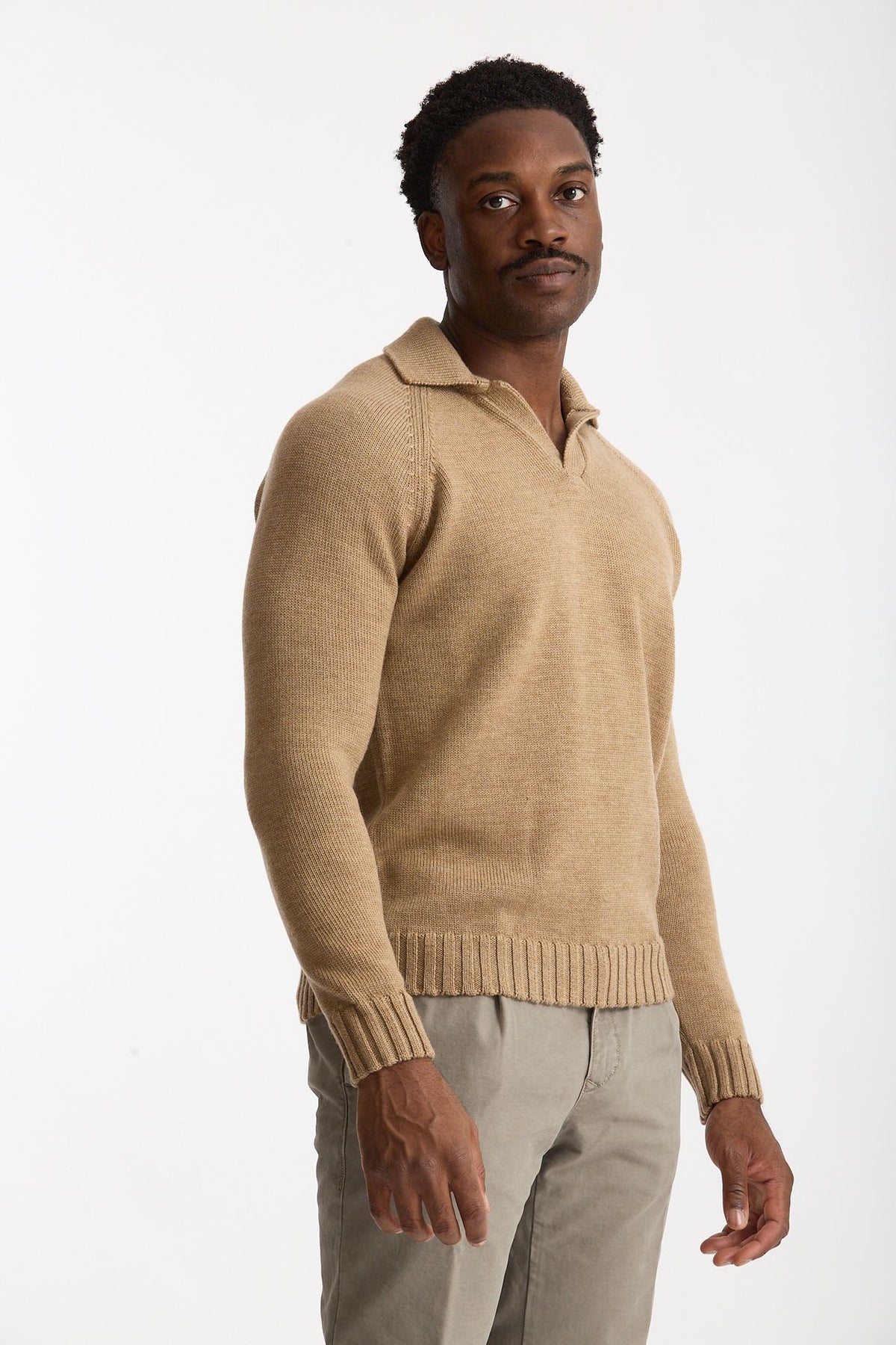 Maglia polo in lana cammello men Zanone - 4