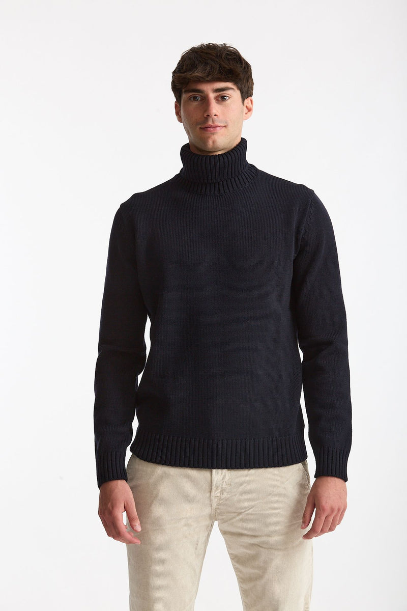 Dolcevita in lana blu men Zanone - 1