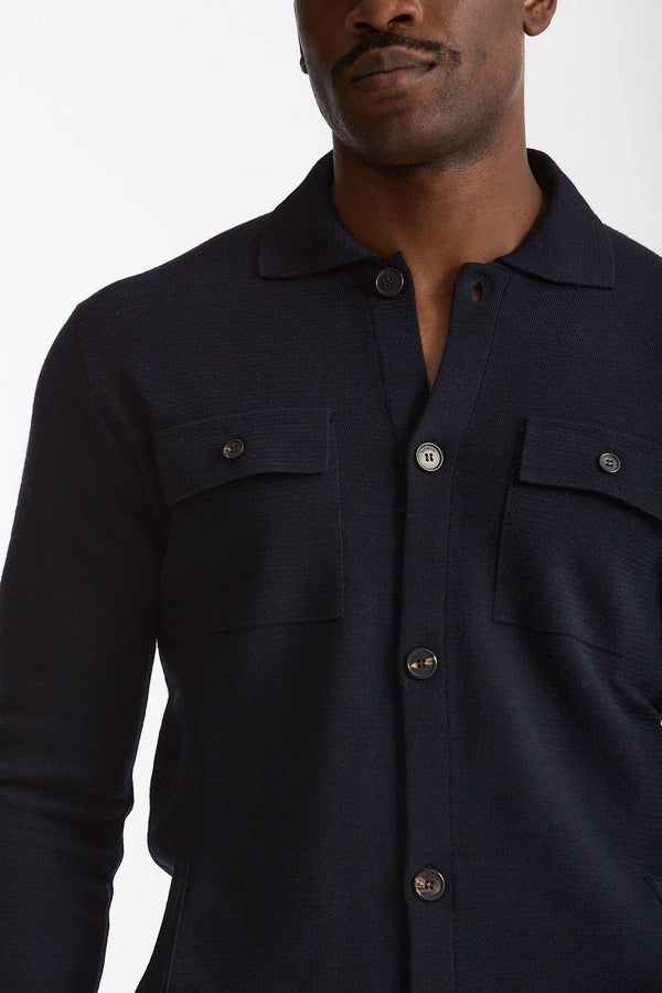 Cardigan in lana blu men Zanone