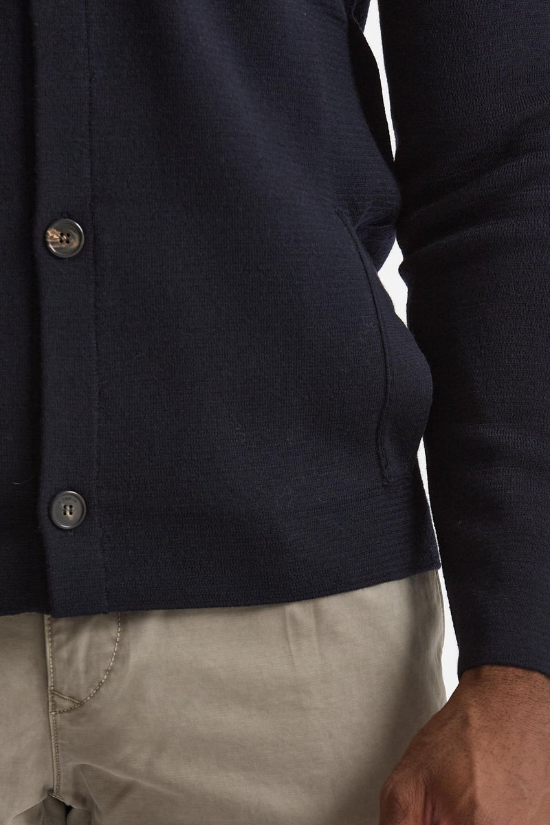 Cardigan in lana blu men Zanone - 6