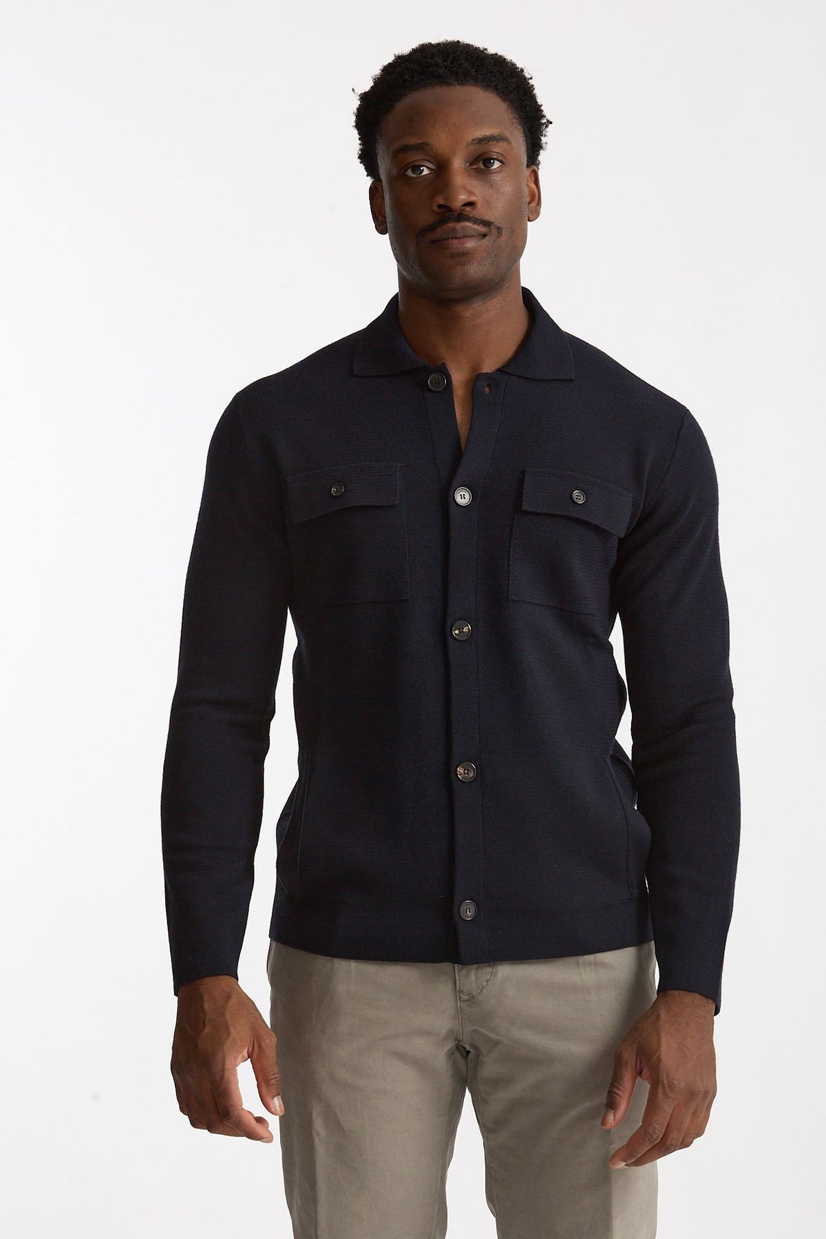 Cardigan in lana blu men Zanone - 1
