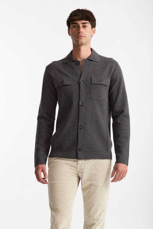 Cardigan in lana grigio men Zanone
