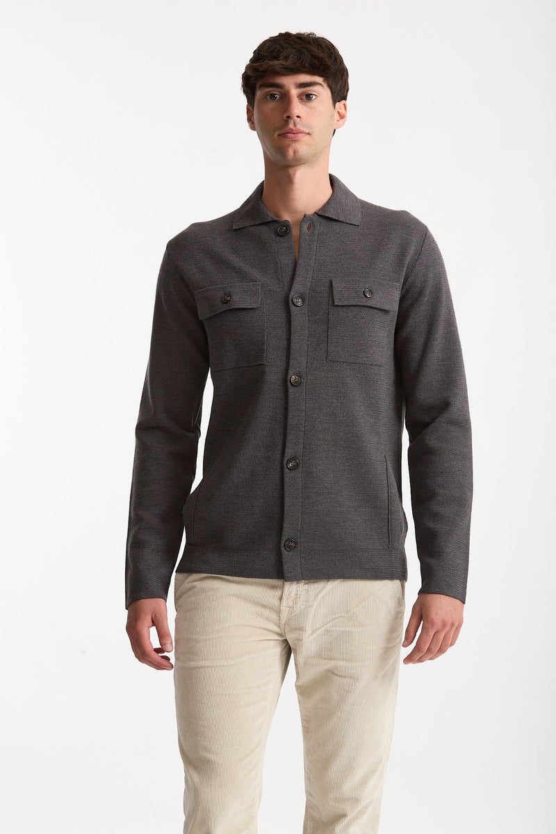 Cardigan in lana grigio men Zanone - 1