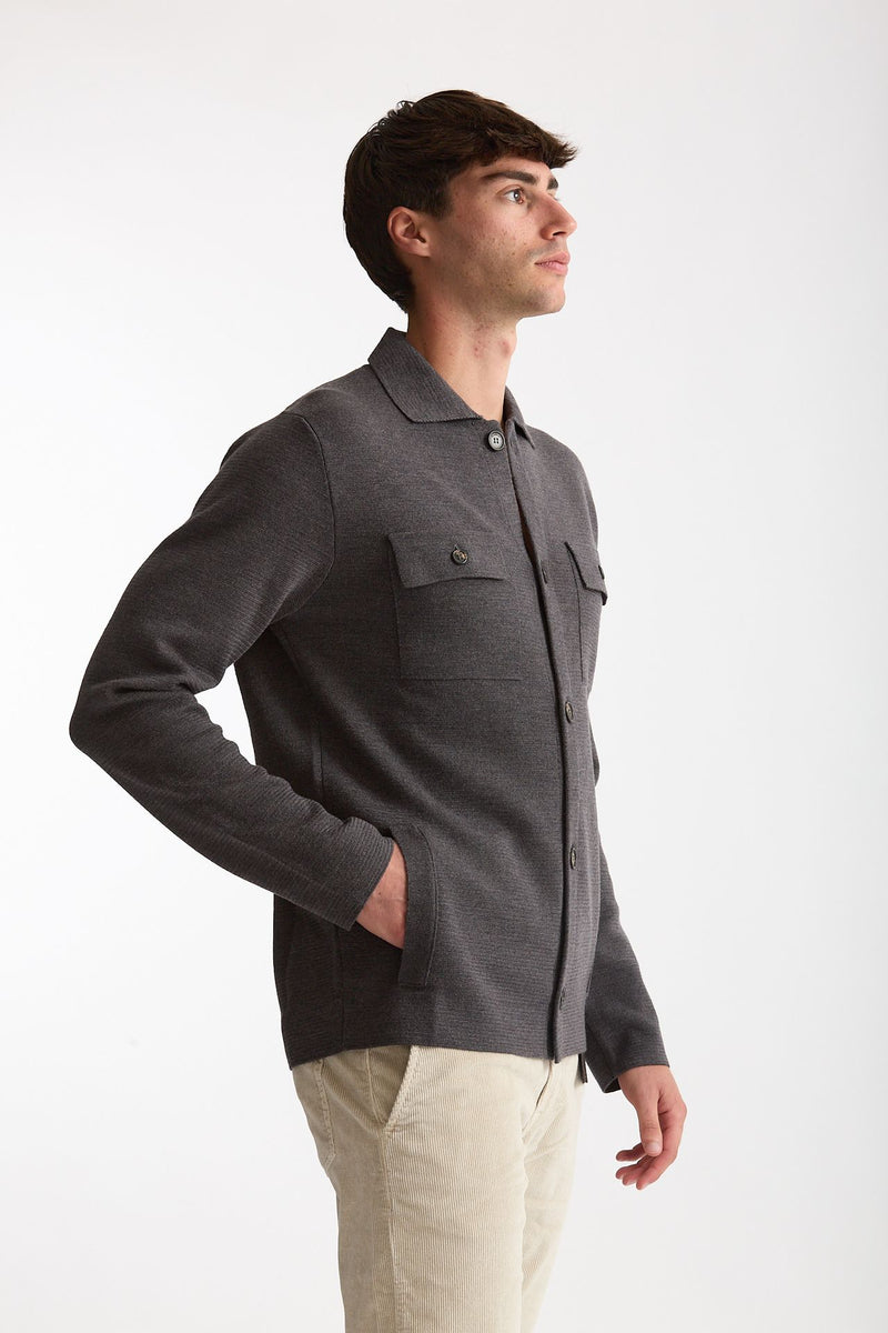 Cardigan in lana grigio men Zanone - 4